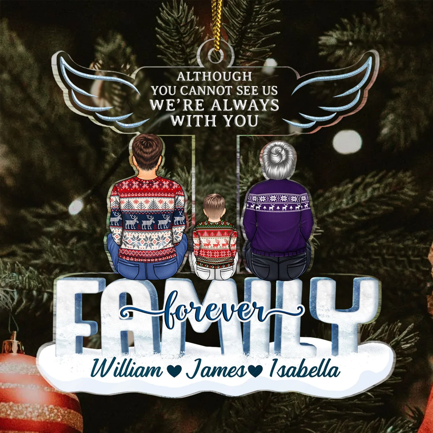 I Am Always With You - Christmas Memorial Gift For Family - Personalized Cutout Acrylic Ornament - Image 3
