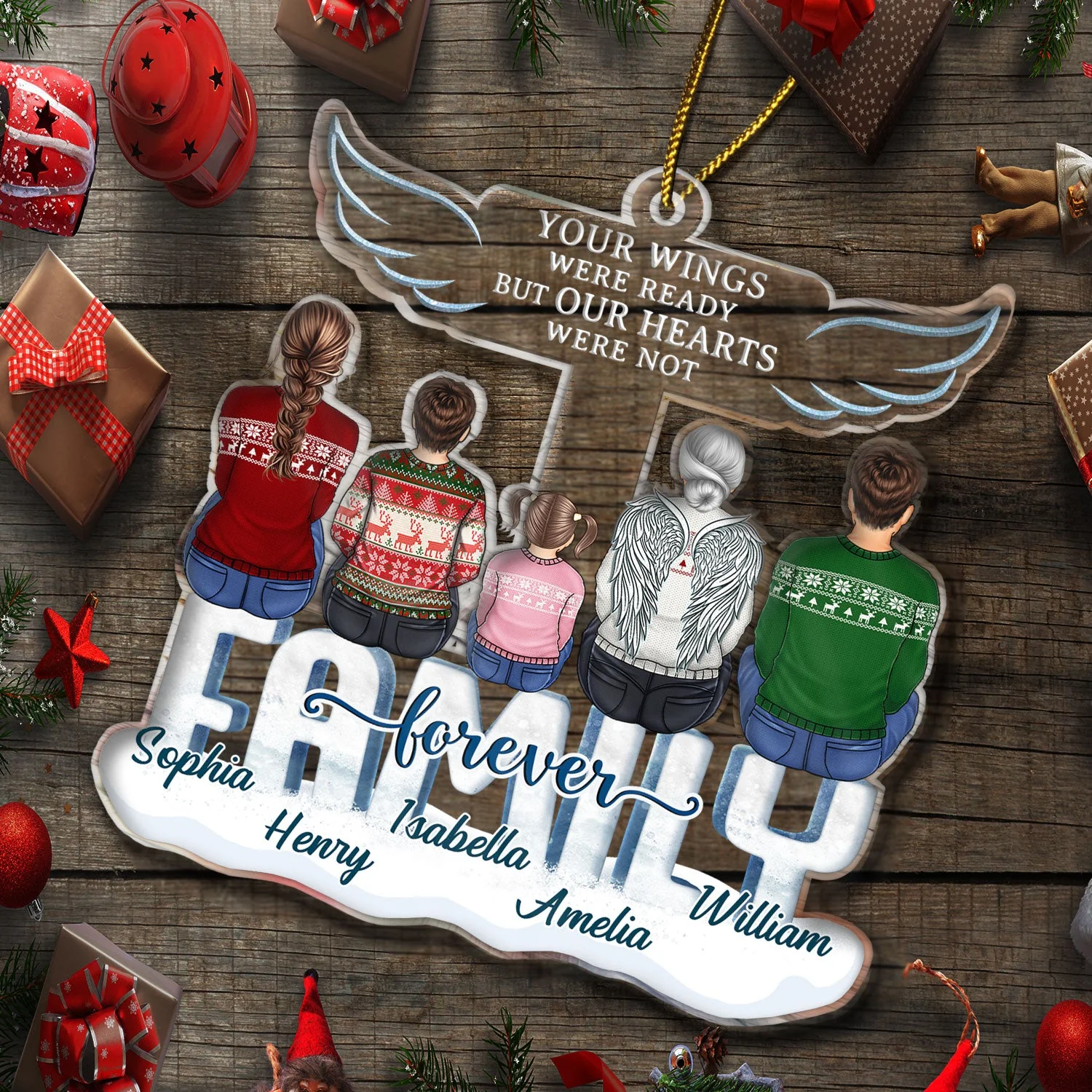 I Am Always With You - Christmas Memorial Gift For Family - Personalized Cutout Acrylic Ornament - Image 6