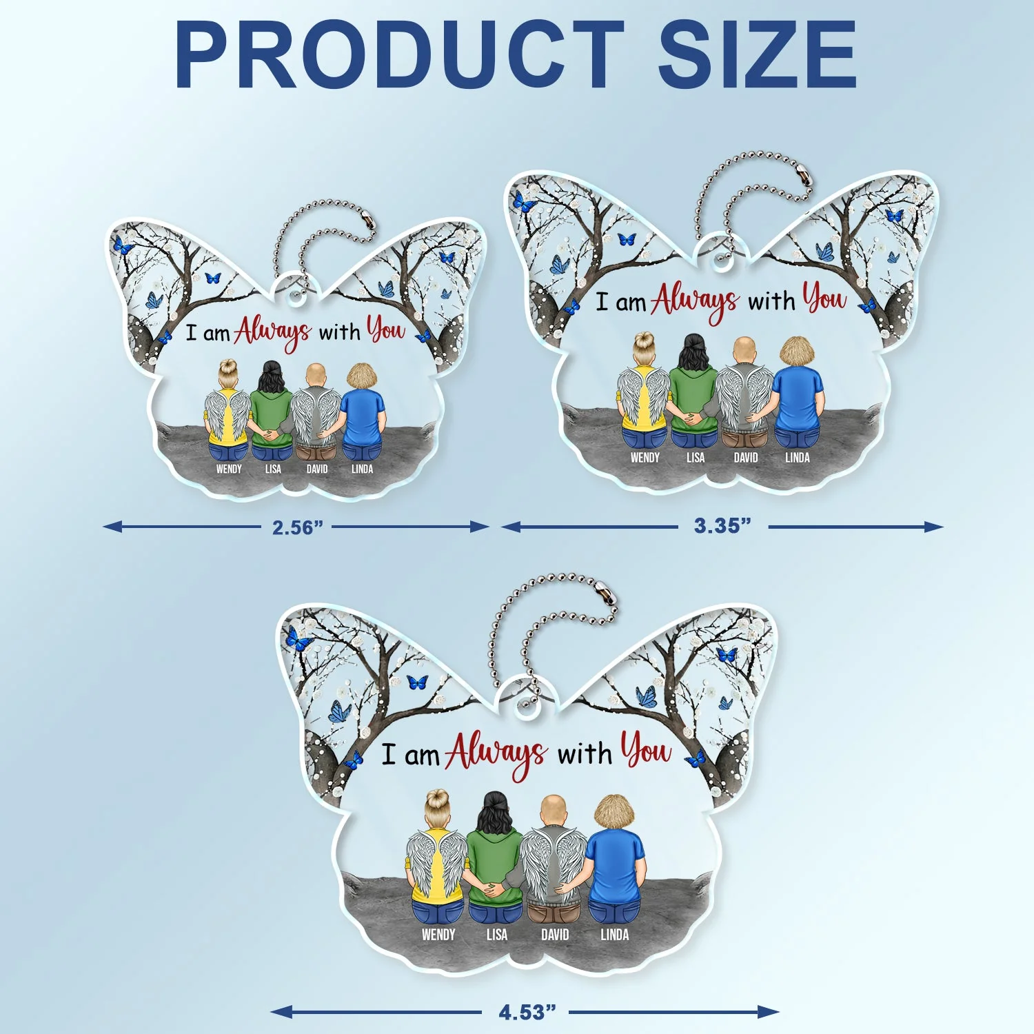 I Am Always With You - Memorial Gift For Family - Personalized Acrylic Car Hanger - Image 4