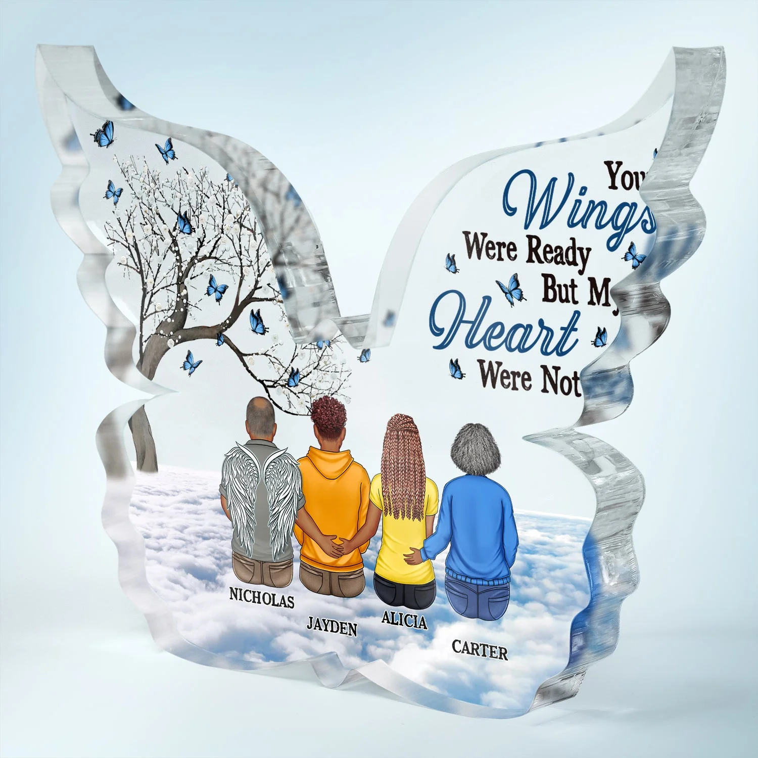 I Am Always With You - Memorial Gift - Personalized Butterfly Shaped Acrylic Plaque - Image 2