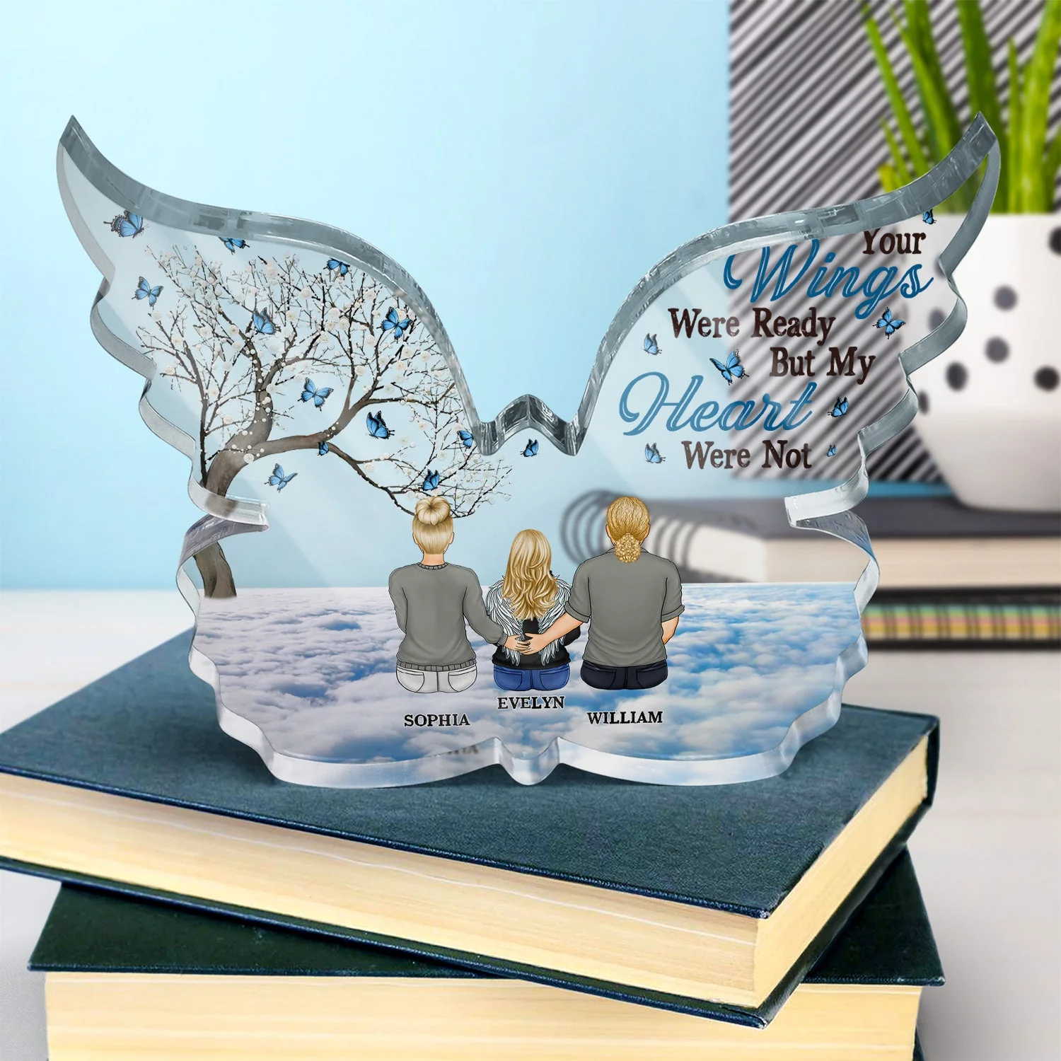 I Am Always With You - Memorial Gift - Personalized Butterfly Shaped Acrylic Plaque - Image 4