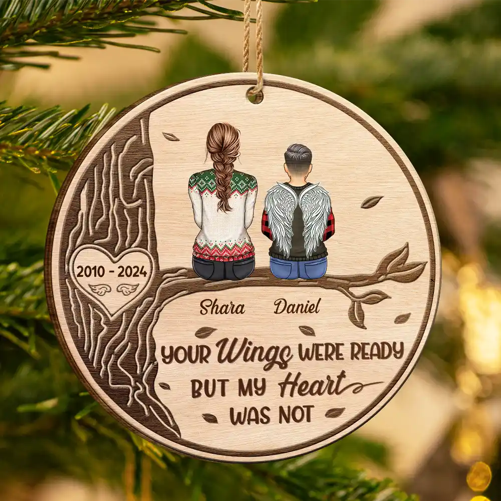 I Am Always With You Sitting On The Tree - Personalized Custom Shaped Wooden Ornament - Image 3