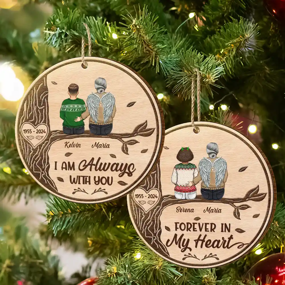 I Am Always With You Sitting On The Tree - Personalized Custom Shaped Wooden Ornament - Image 6