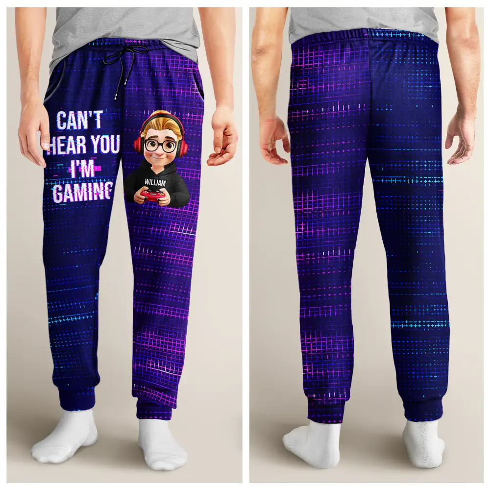 I Am Gaming Do Not Disturb 3D Effect Gamer - Personalized Sweatpants - Image 4