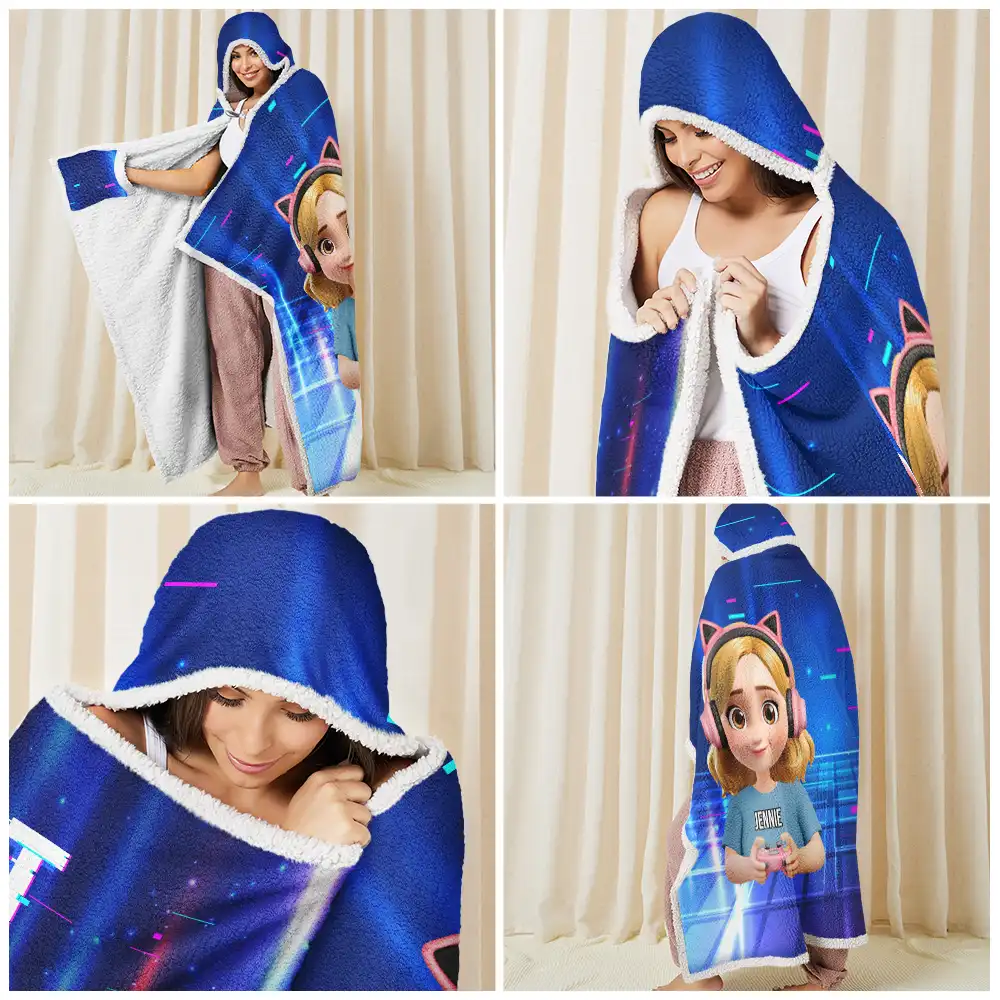 I Am Gaming Do Not Disturb 3D Effect Gamer - Personalized Wearable Hooded Blanket - Image 6