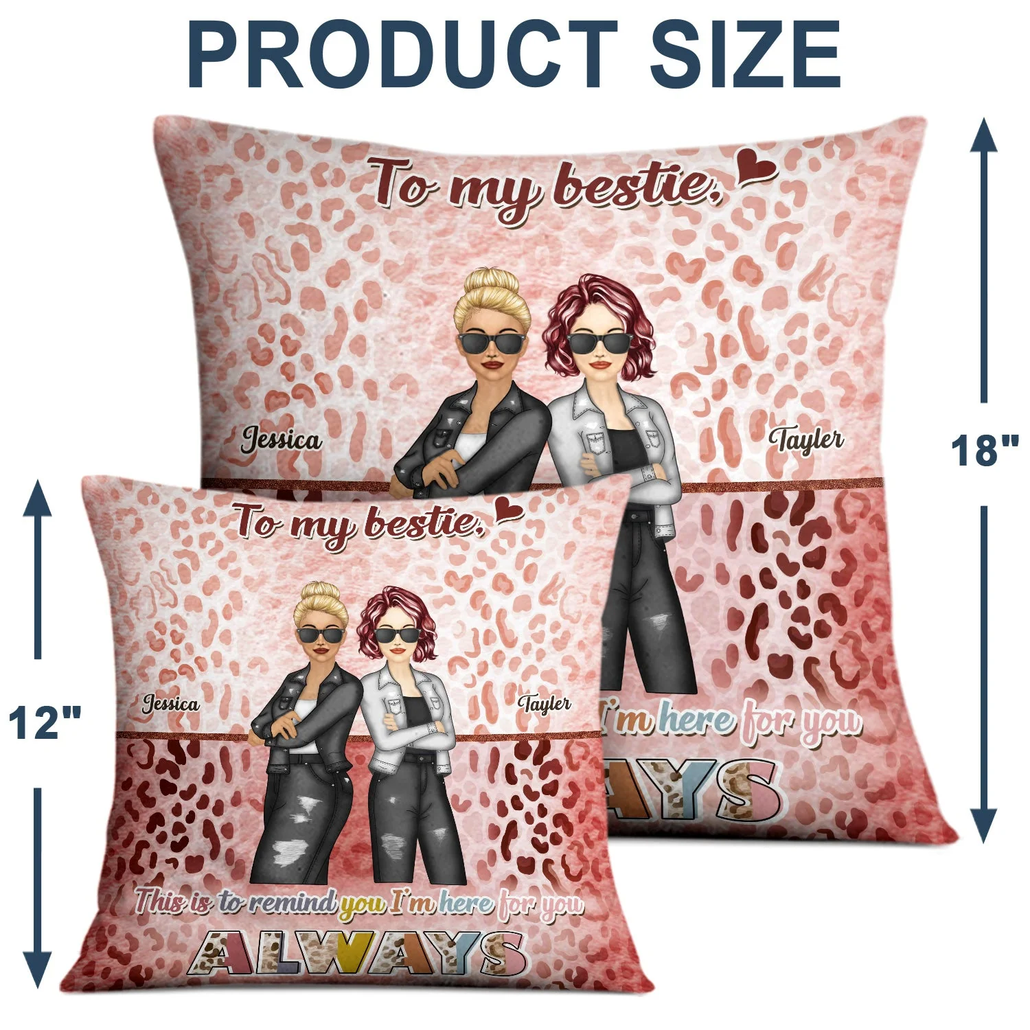 I Am Here For You Always - Gift For Besties - Personalized Pillow - Image 4