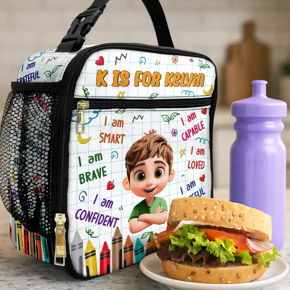 I Am Kind I Am Capable - Personalized Kids Lunch Bag - Image 2