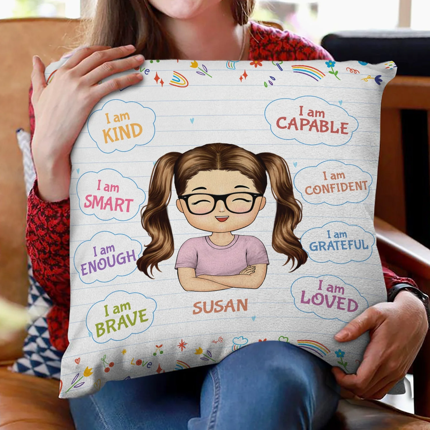 I Am Kind I Am Smart - Gift For Kid, Back To School Gift - Personalized Pillow - Image 2