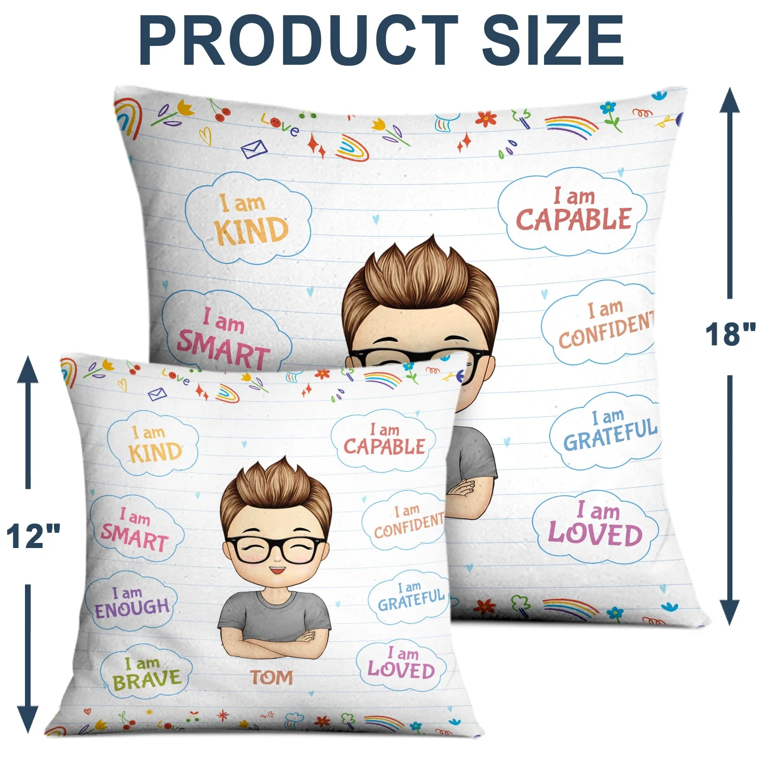 I Am Kind I Am Smart - Gift For Kid, Back To School Gift - Personalized Pillow - Image 4