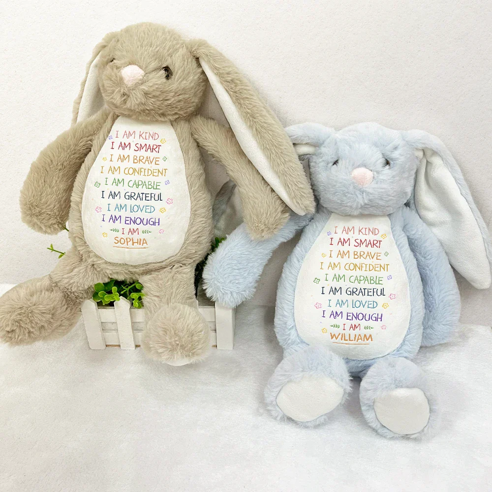 I Am Kind I Am Smart - Personalised Soft Toy Bunny - Image 3