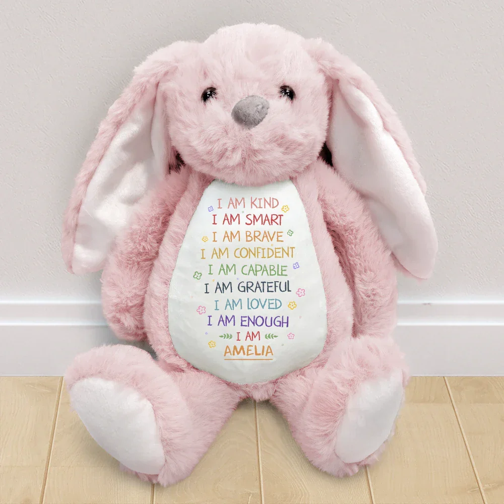 I Am Kind I Am Smart - Personalized Soft Toy Bunny - Image 2