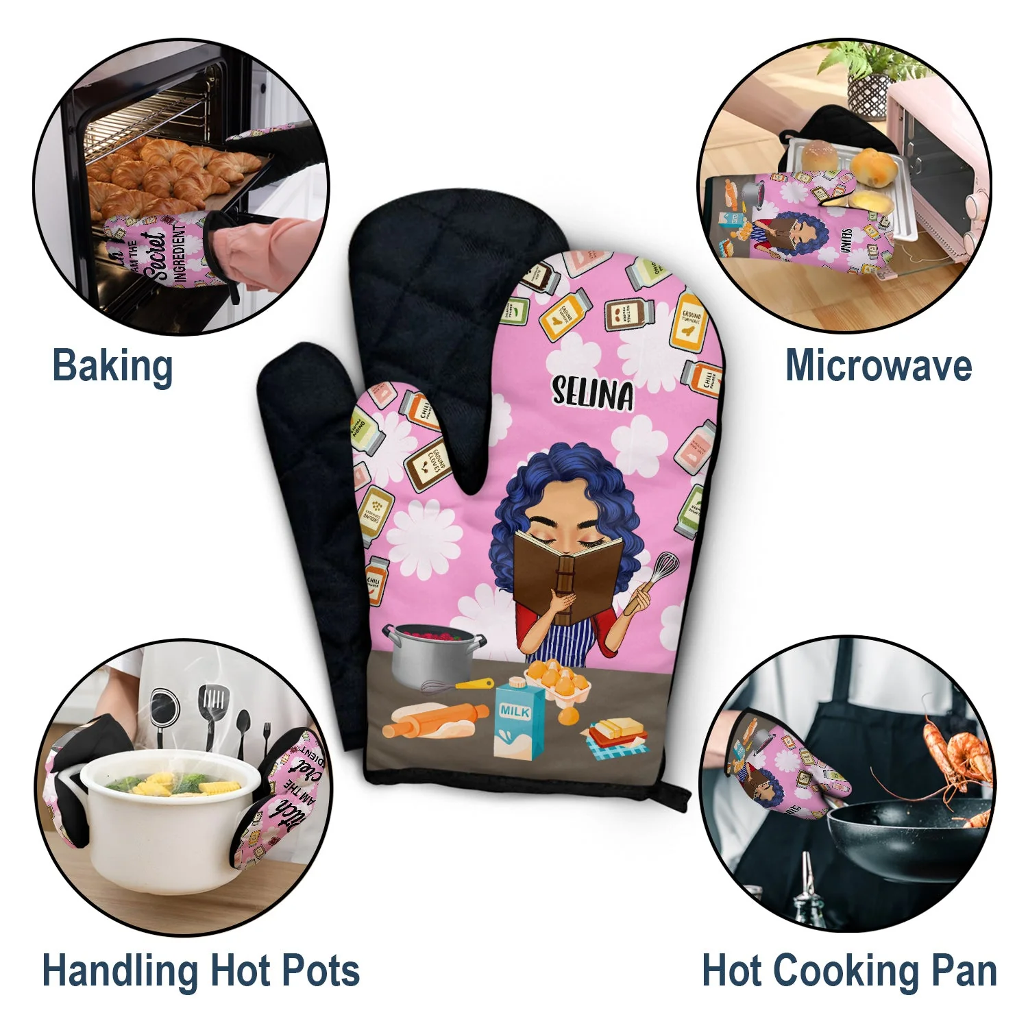 I Am The Secret Ingredient - Gift For Cooking Lovers, Gift For Mother - Personalized Oven Mitts, Hot Holders - Image 5