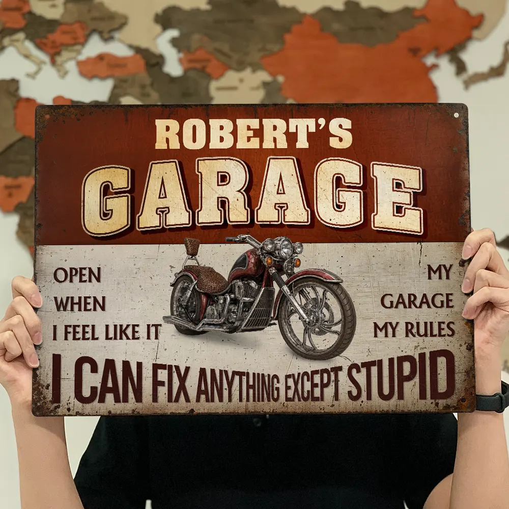 I Can Fix Anything Except Stupid - Personalized Classic Metal Signs - Image 4