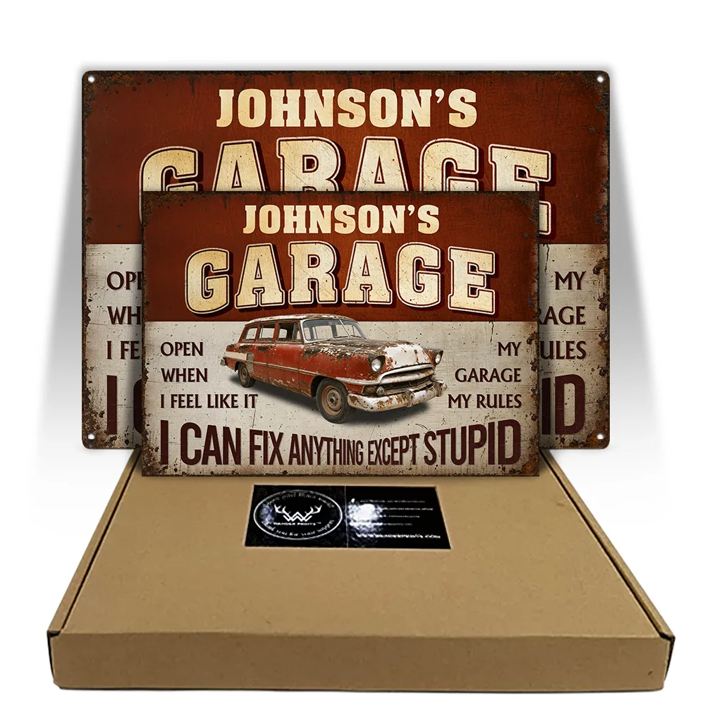 I Can Fix Anything Except Stupid - Personalized Classic Metal Signs - Image 5
