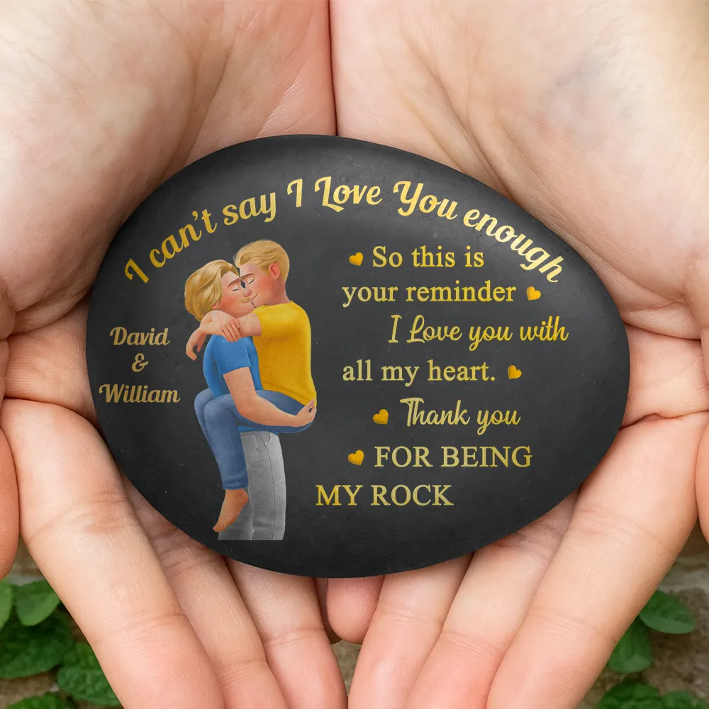 I Can't Say I Love You Enough So This Is Your Reminder 3D Couple - Personalized Printed Rock - Image 4