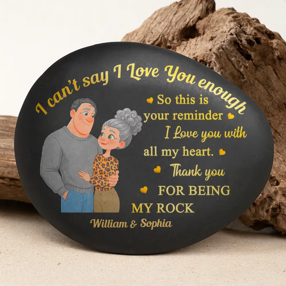 I Can't Say I Love You Enough So This Is Your Reminder Hugging Couple - Personalized Printed Rock - Image 3