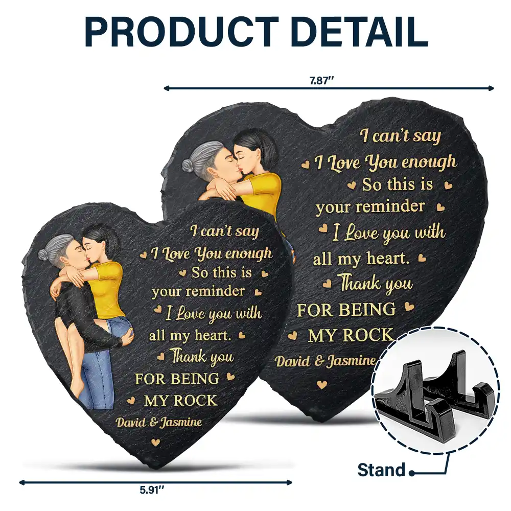 I Can't Say I Love You Enough So This Is Your Reminder - Personalized Heart Garden Stone - Image 5