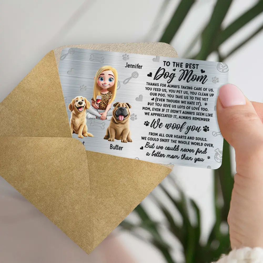 I Could Never Find A Better Dog Mom Than You 3D Effect - Personalized Aluminum Wallet Card - Image 5