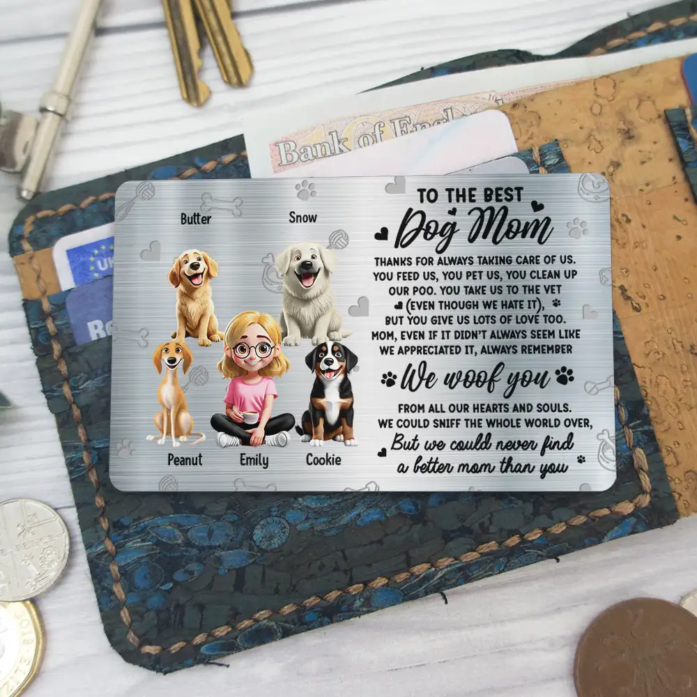 I Could Never Find A Better Dog Mom Than You 3D Effect - Personalized Aluminum Wallet Card - Image 6