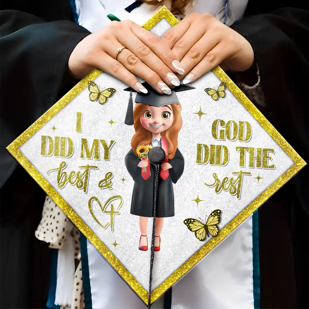 I Did My Best - Personalized Graduation Cap Topper - Image 4