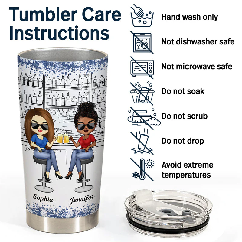I Don't Know What's Tighter Our Jeans Or Our Friendship - Gift For Besties - Personalized Custom Tumbler - Image 5
