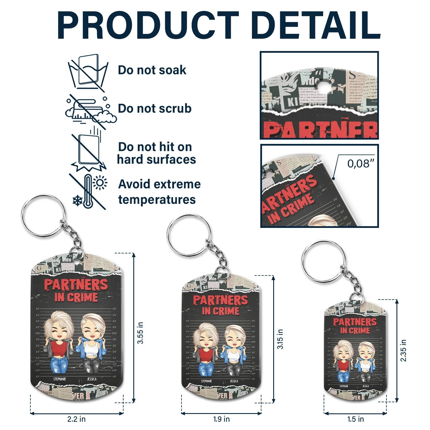 I Don't Speak English - Gift For Besties, Sisters - Personalized Aluminum Keychain - Image 5