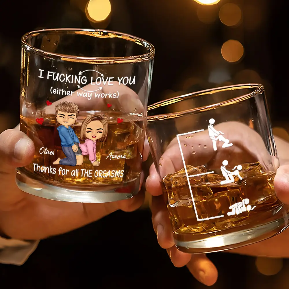 I F*cking Love You Either Way Works - Personalized Whiskey Glass - Image 3