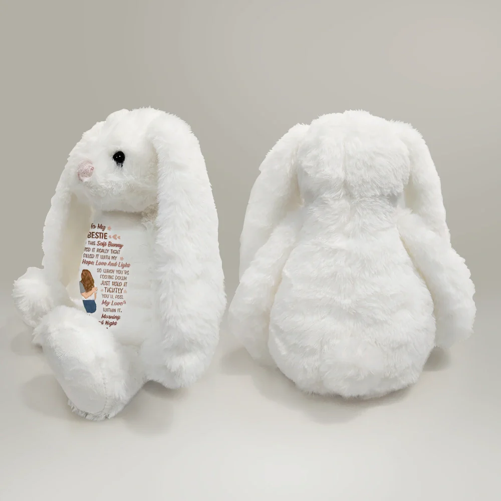I Filled It With My Wishes Bestie Brother - Personalized Soft Toy Bunny - Image 4