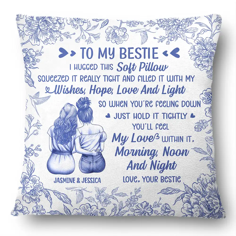 I Filled It With My Wishes Bestie Sister Toile - Personalized Pillow