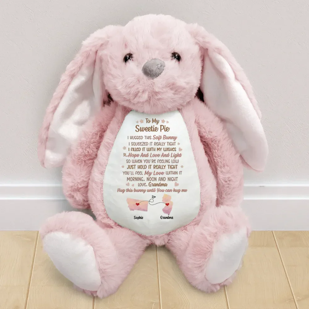 I Filled It With My Wishes Granddaughter Grandma States - Personalized Soft Toy Bunny - Image 2