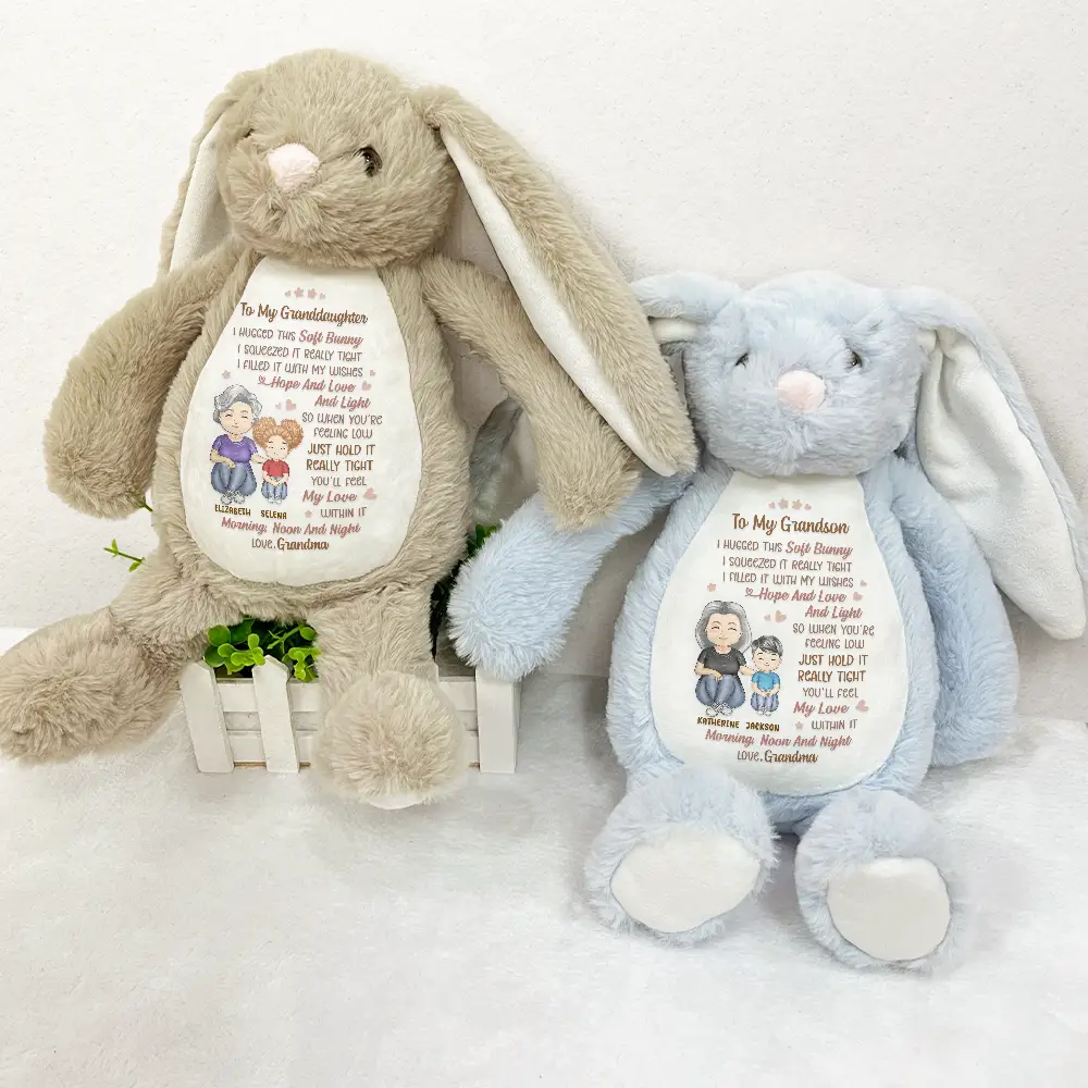 I Filled It With My Wishes Grandmother Granddaughter - Personalized Soft Toy Bunny - Image 3