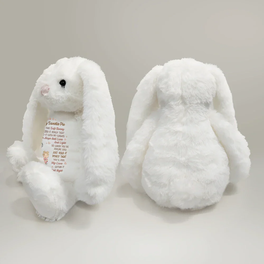 I Filled It With My Wishes Grandmother Granddaughter - Personalized Soft Toy Bunny - Image 4