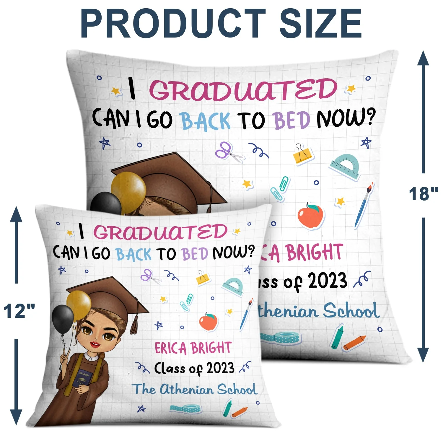 I Graduated Can I Go Back To Bed Now - Graduation Gift, Gift For Yourself - Personalized Pillow - Image 4