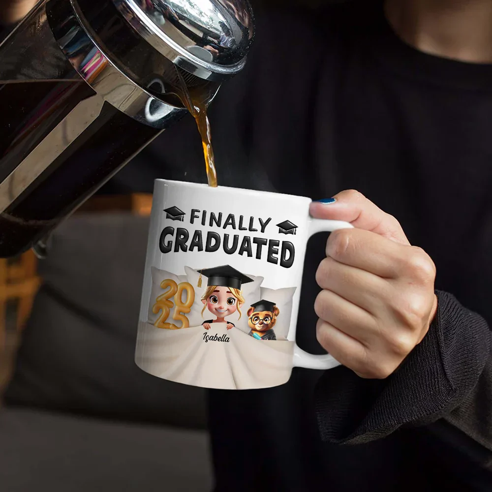 I Graduated! Can I Go Back To Bed Now - Personalized White Edge-to-Edge Mug - Image 4