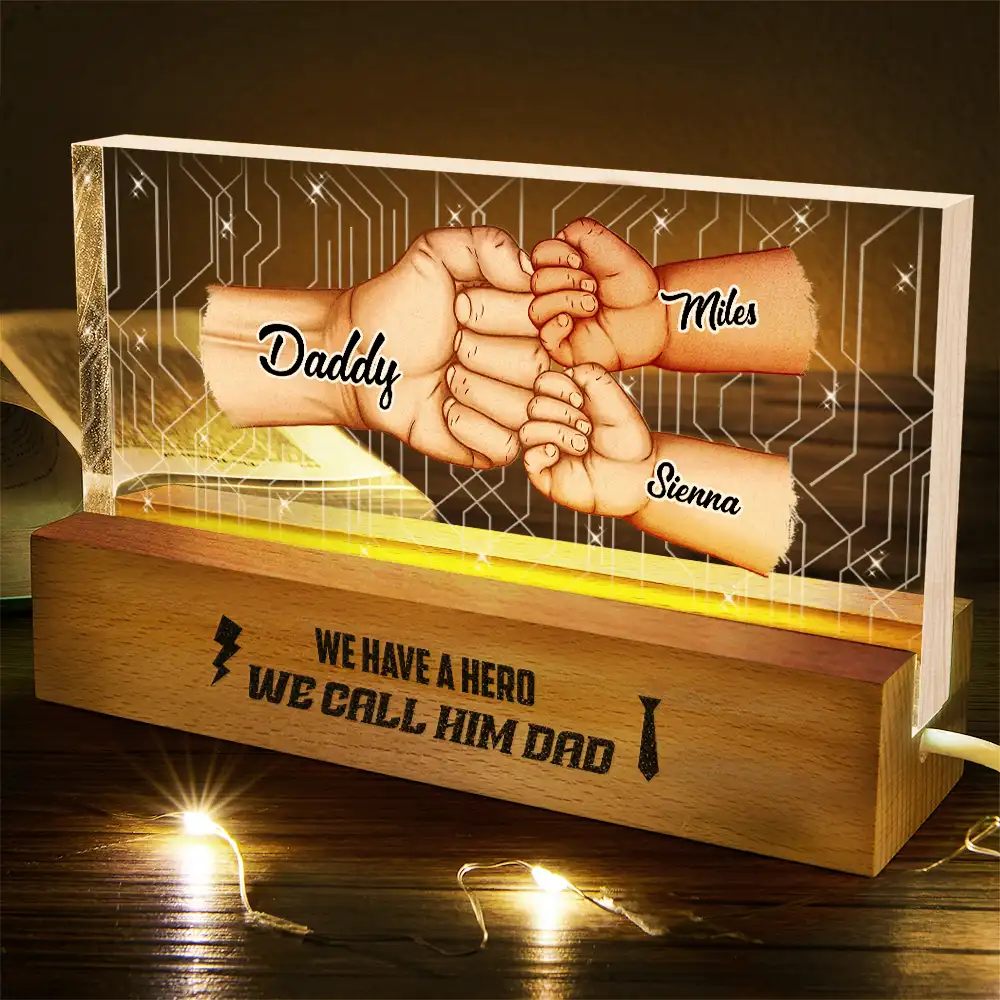 I Have A Hero - Personalized Rectangle LED Light - Image 5