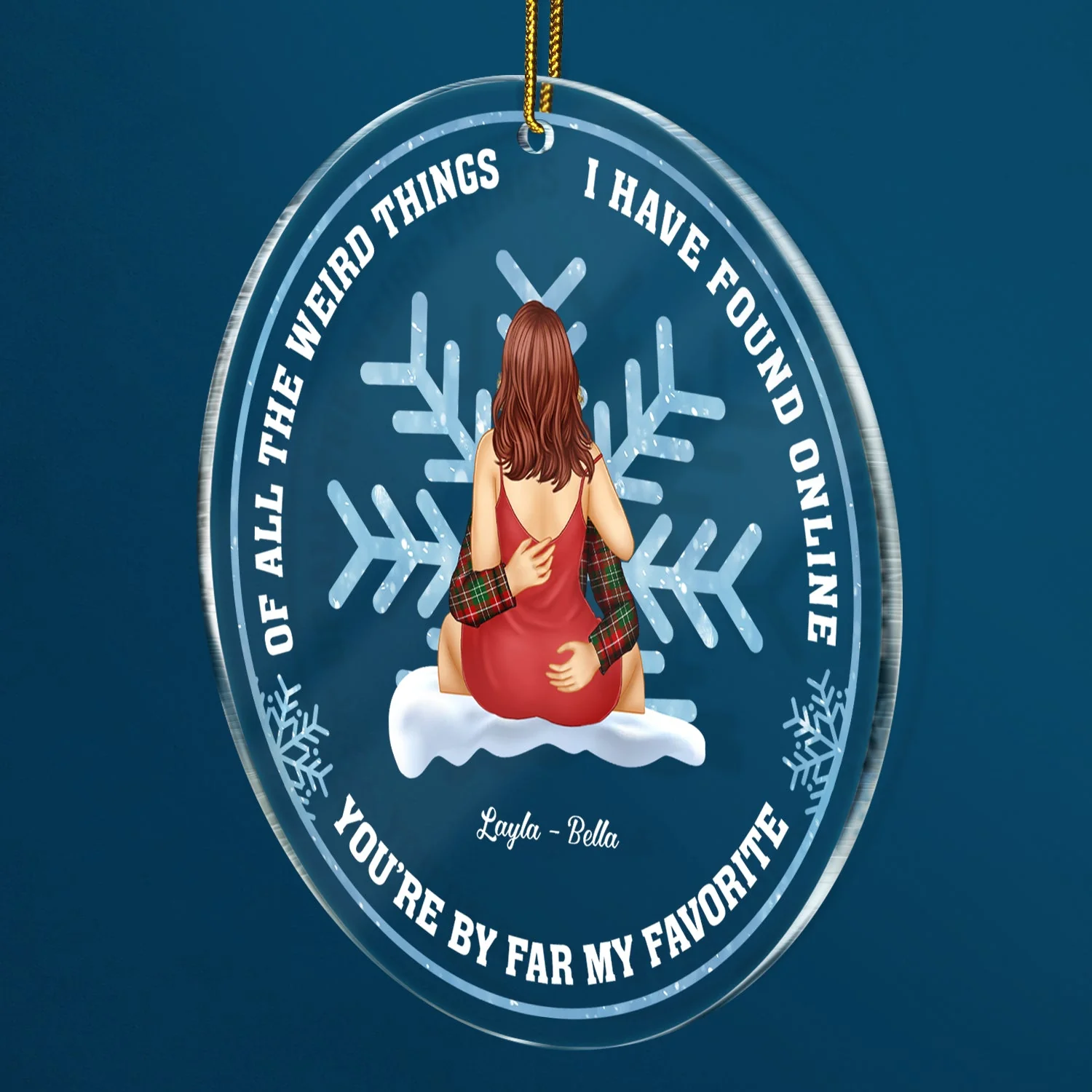 I Have Found Online - Christmas Gift For Couples - Personalized Circle Acrylic Ornament - Image 2