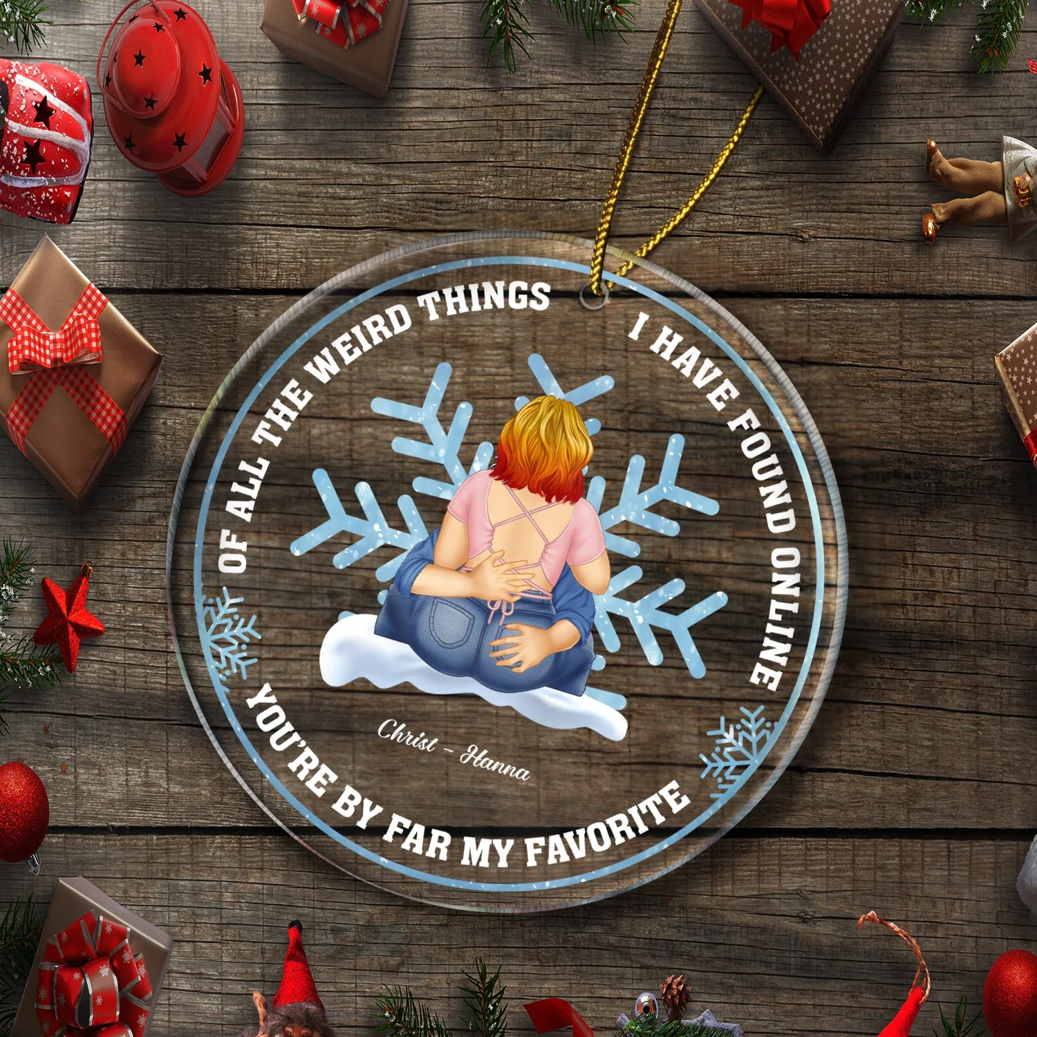 I Have Found Online - Christmas Gift For Couples - Personalized Circle Acrylic Ornament - Image 5