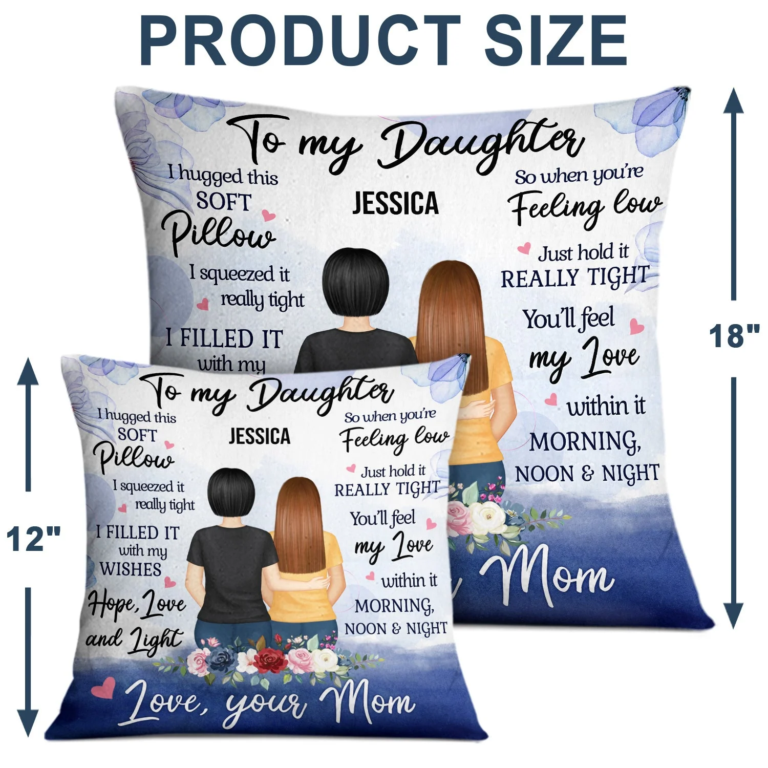I Hug This Soft Pillow - Gift For Daughter - Personalized Custom Pillow - Image 4