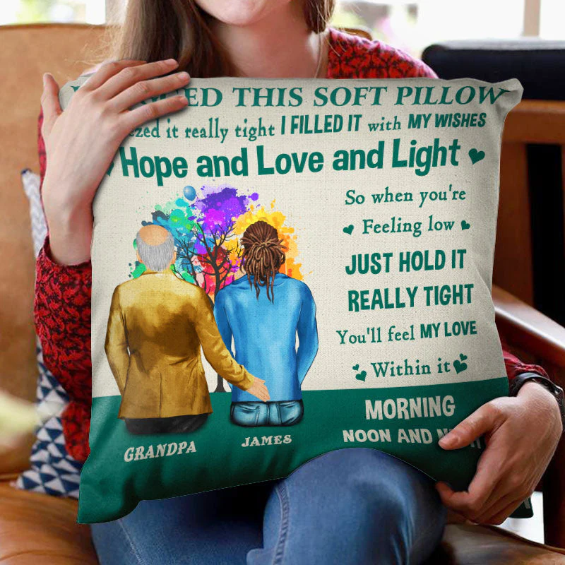 I Hug This Soft Pillow - Gift For Grandparent, Grandkid - Personalized Custom Pillow - Image 2