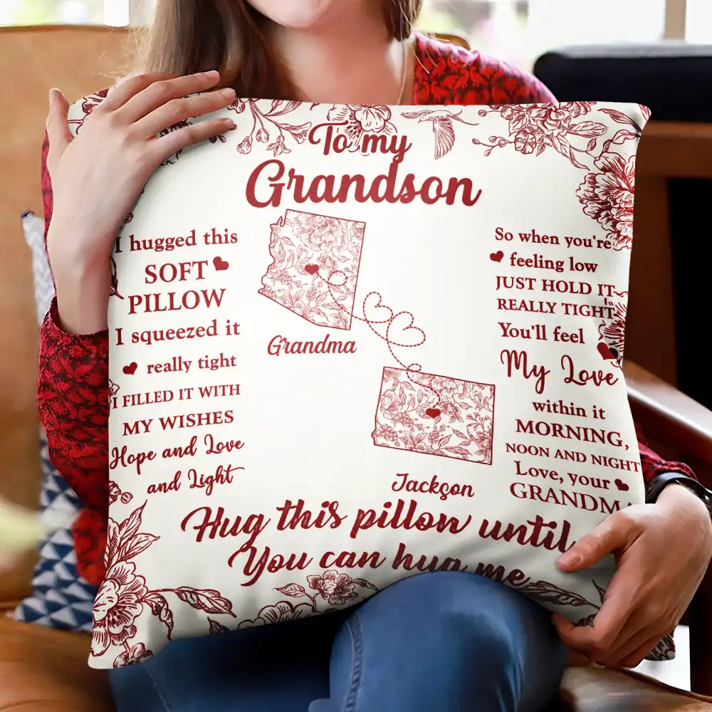 I Hug This Soft Pillow Toile Pattern - Personalized Pillow - Image 2