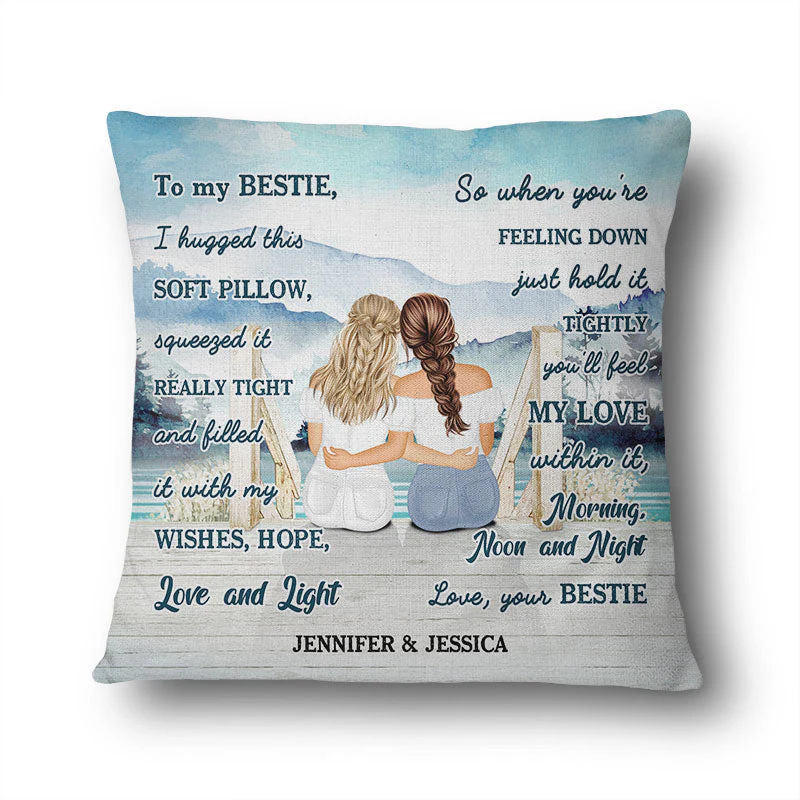 I Hugged This Soft Pillow Lake - Gift For Bestie - Personalized Custom Pillow