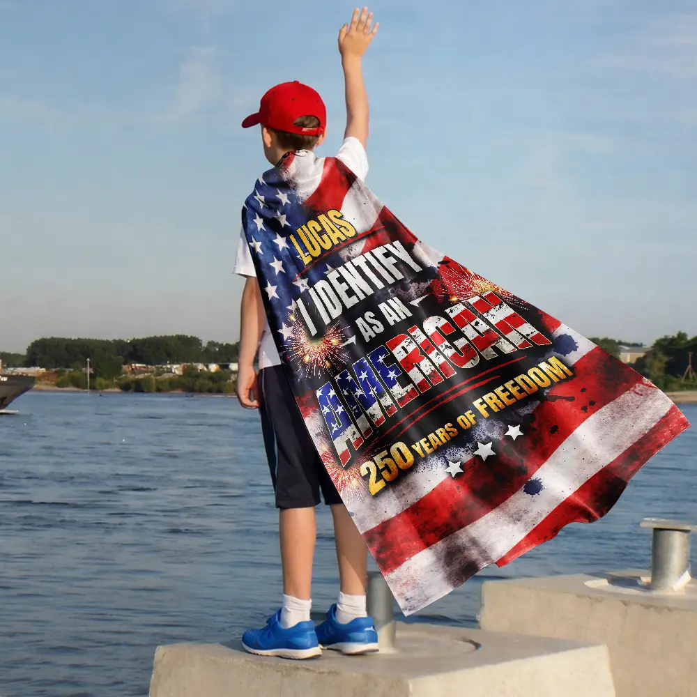 I Identify As An American 250 Years Of Freedom - Personalized Costume Cape - Image 5