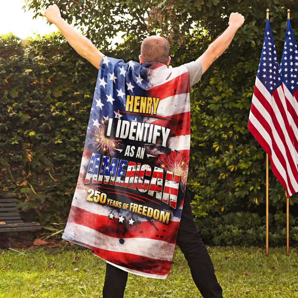 I Identify As An American 250 Years Of Freedom - Personalized Costume Cape - Image 6