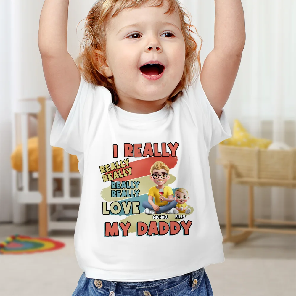 I Just Really Really Really Love My Daddy - Personalized Baby Onesie - Image 5