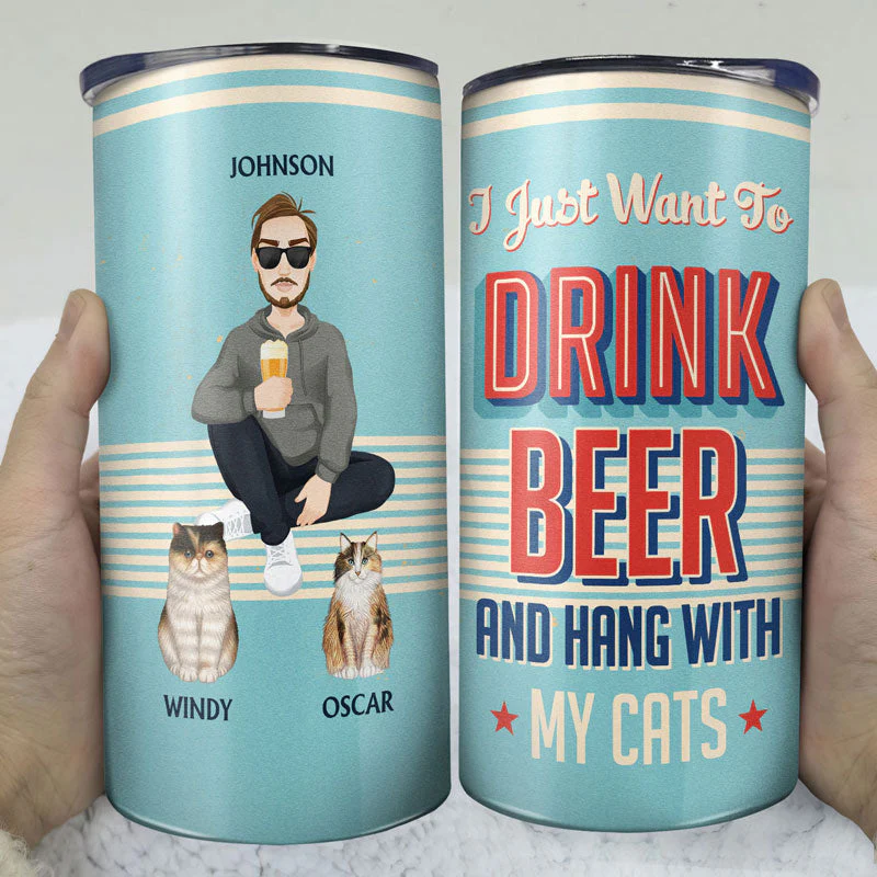 I Just Want To Drink Beer And Hang With My Dogs - Personalized 4 In 1 Can Cooler Tumbler - Image 3
