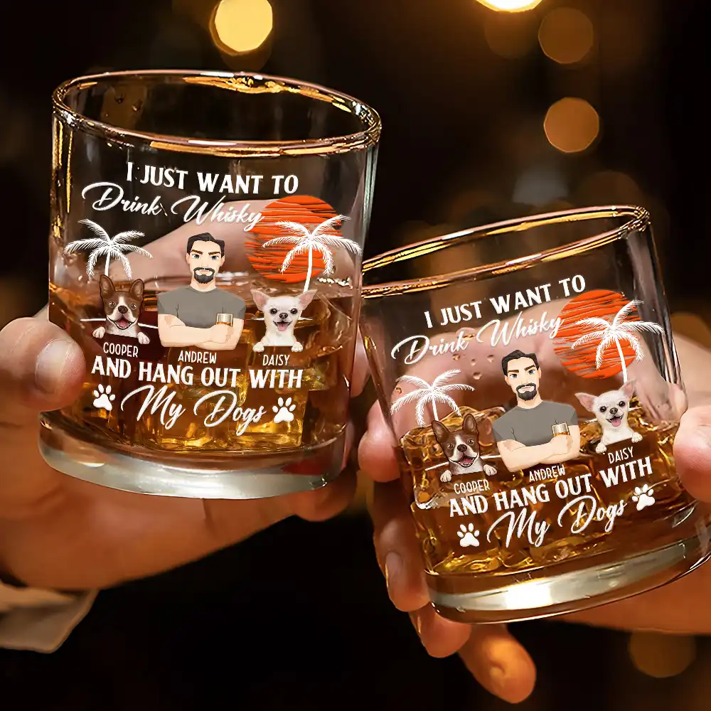 I Just Want To Drink - Personalized Whiskey Glass - Image 3