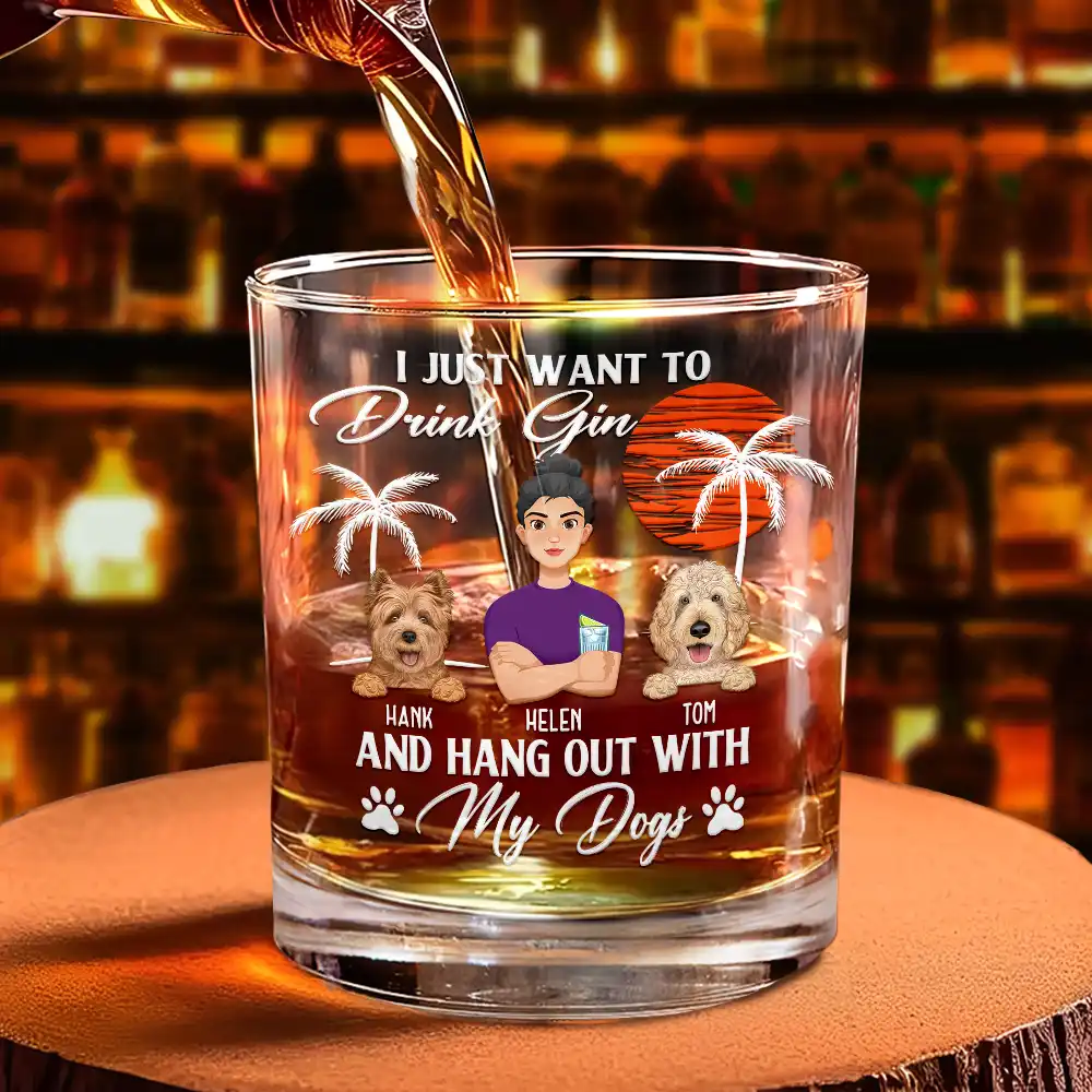 I Just Want To Drink - Personalized Whiskey Glass - Image 4