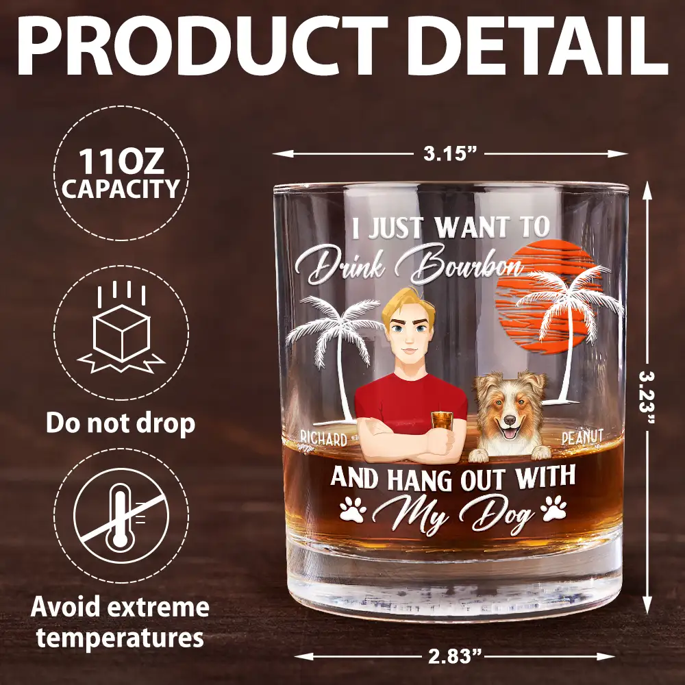 I Just Want To Drink - Personalized Whiskey Glass - Image 5