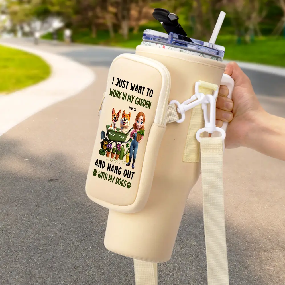 I Just Want To Work In My Garden - Personalized Bottle Carrier Bag - Image 2