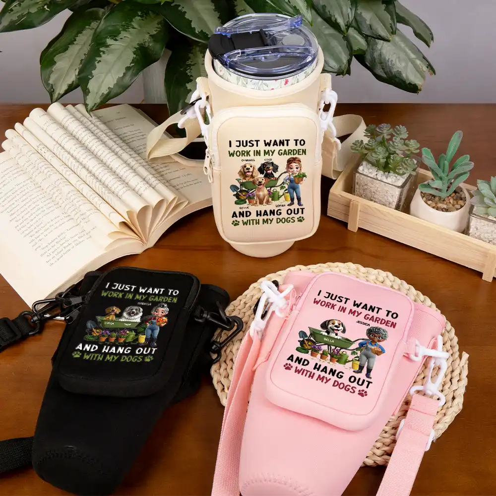 I Just Want To Work In My Garden - Personalized Bottle Carrier Bag - Image 3